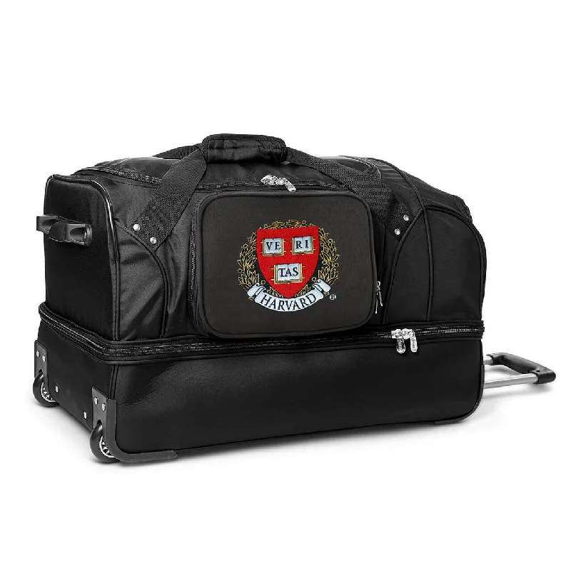 Harvard Crimson 27" Black Rolling Drop Bottom Duffel Shoulder Bags, Best Deals Today