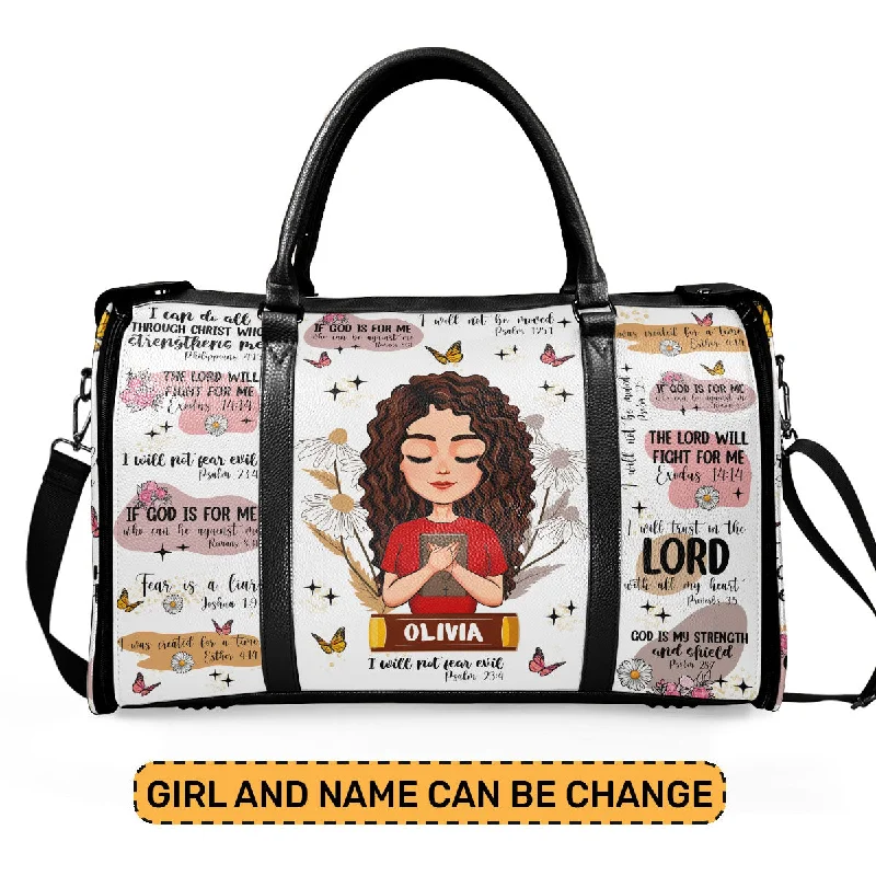 I Will Trust In The Lord - Personalized Leather Duffle Bag SBDFLHA1208D