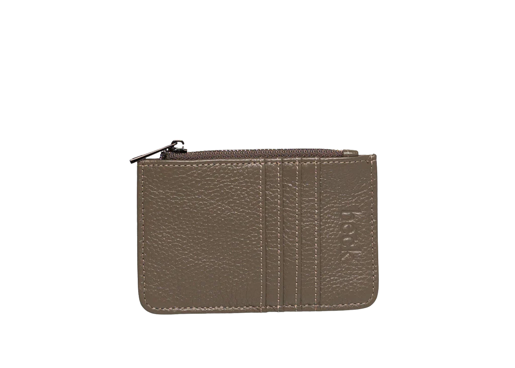 Leather Card / Coin Wallet in Taupe Fashion-Forward Bags At Exclusive Promotional Prices Leather Card / Coin Wallet in Taupe Fashion-Forward Bags At Exclusive Promotional Prices