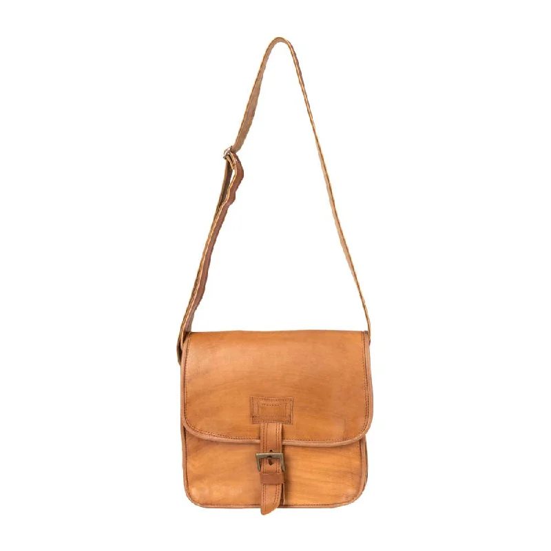 Natural Leather Messenger Bag | Brown