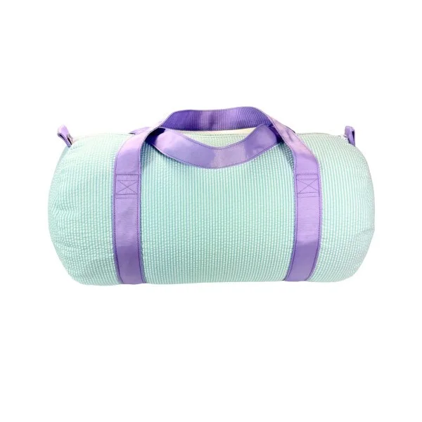MINT Mermaid Seersucker Medium Duffle Timeless Handbags, Flash Sale