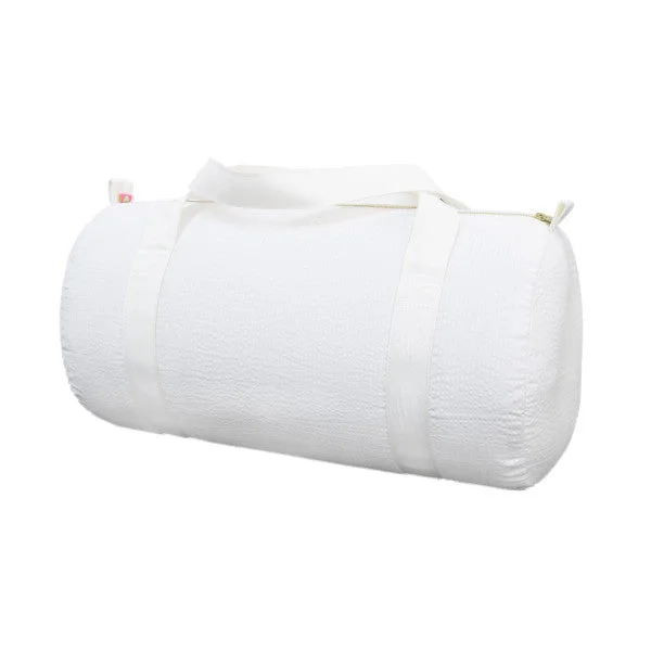 MINT White Seersucker Medium Duffle Stylish Bags At Unbeatable Prices