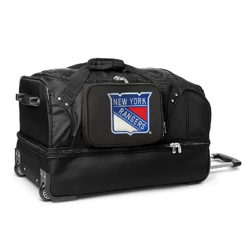New York Rangers 27" Black Rolling Drop Bottom Duffel Trendy & Timeless Bags, Now On Sale