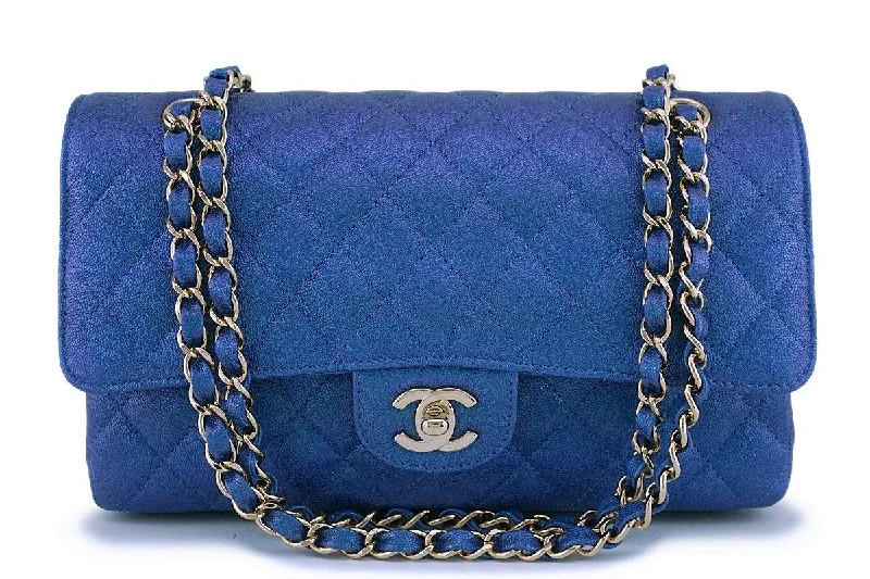 NIB 19S Chanel Iridescent Blue Caviar Medium Classic Double Flap Bag GHW Handbag Deals You'll Love NIB 19S Chanel Iridescent Blue Caviar Medium Classic Double Flap Bag GHW Handbag Deals You'll Love