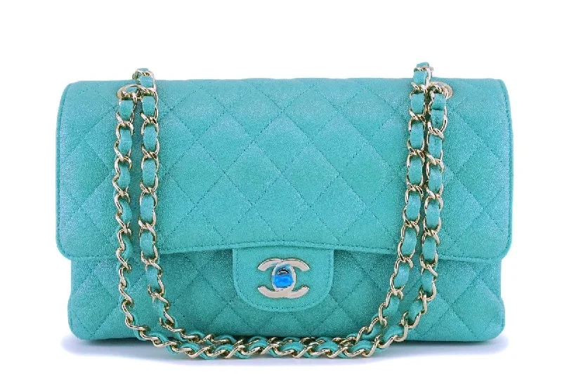 NIB 19S Chanel Iridescent Turquoise Green Caviar Medium Classic Double Flap Bag GHW High-Fashion Handbags At Reduced Costs NIB 19S Chanel Iridescent Turquoise Green Caviar Medium Classic Double Flap Bag GHW High-Fashion Handbags At Reduced Costs