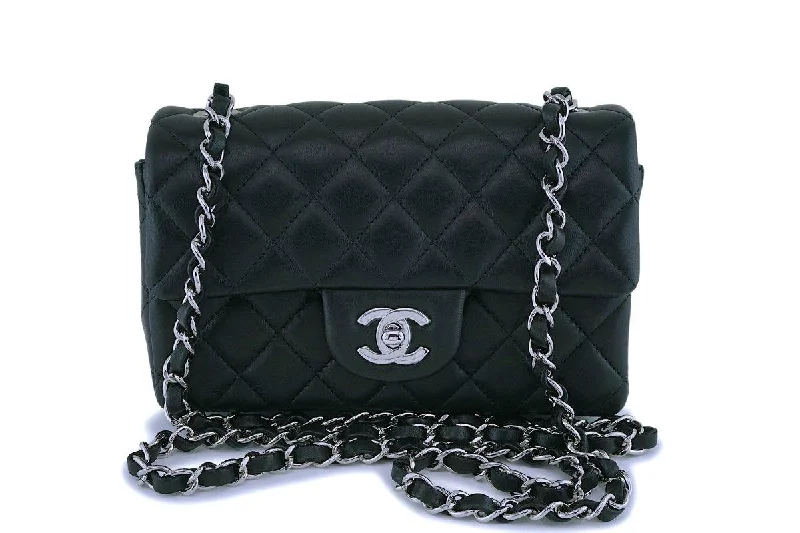 NIB Chanel Black Lambskin Rectangular Mini Classic Flap Bag SHW Grab Stylish Bags Before They Sell Out NIB Chanel Black Lambskin Rectangular Mini Classic Flap Bag SHW Grab Stylish Bags Before They Sell Out