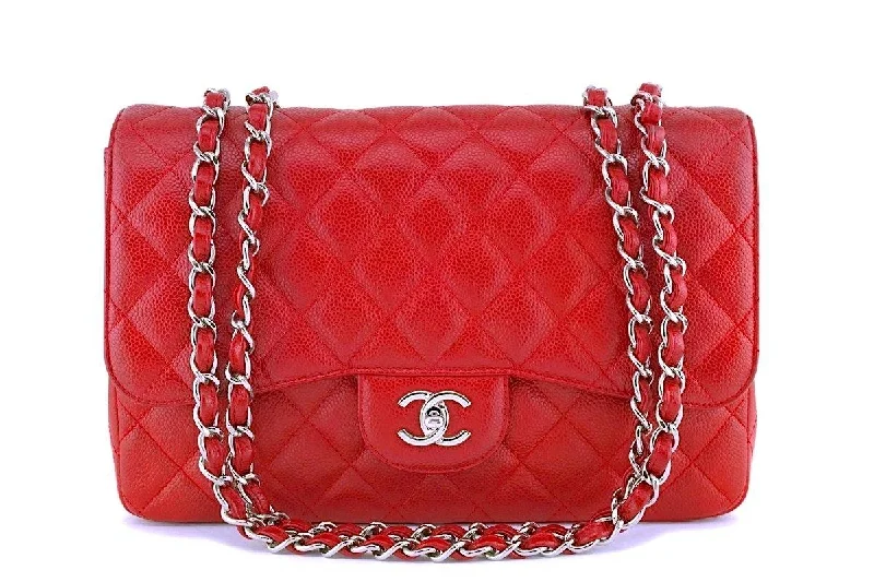 Rare 10C Chanel Red Caviar Jumbo Classic Flap Bag SHW Trendy And Classic Bags Now At Unbeatable Discounts Rare 10C Chanel Red Caviar Jumbo Classic Flap Bag SHW Trendy And Classic Bags Now At Unbeatable Discounts