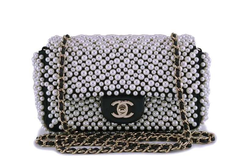 Rare Chanel Black Pearl Studded Mini Classic Flap Bag GHW The Bag Sale You've Been Waiting For Is Here Rare Chanel Black Pearl Studded Mini Classic Flap Bag GHW The Bag Sale You've Been Waiting For Is Here