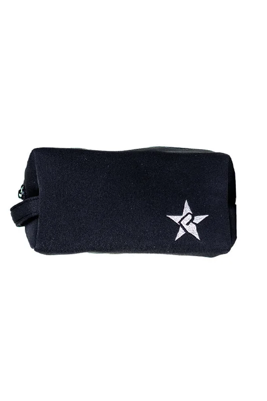 Neoprene in Black Rebel Makeup Bag with Black Zipper