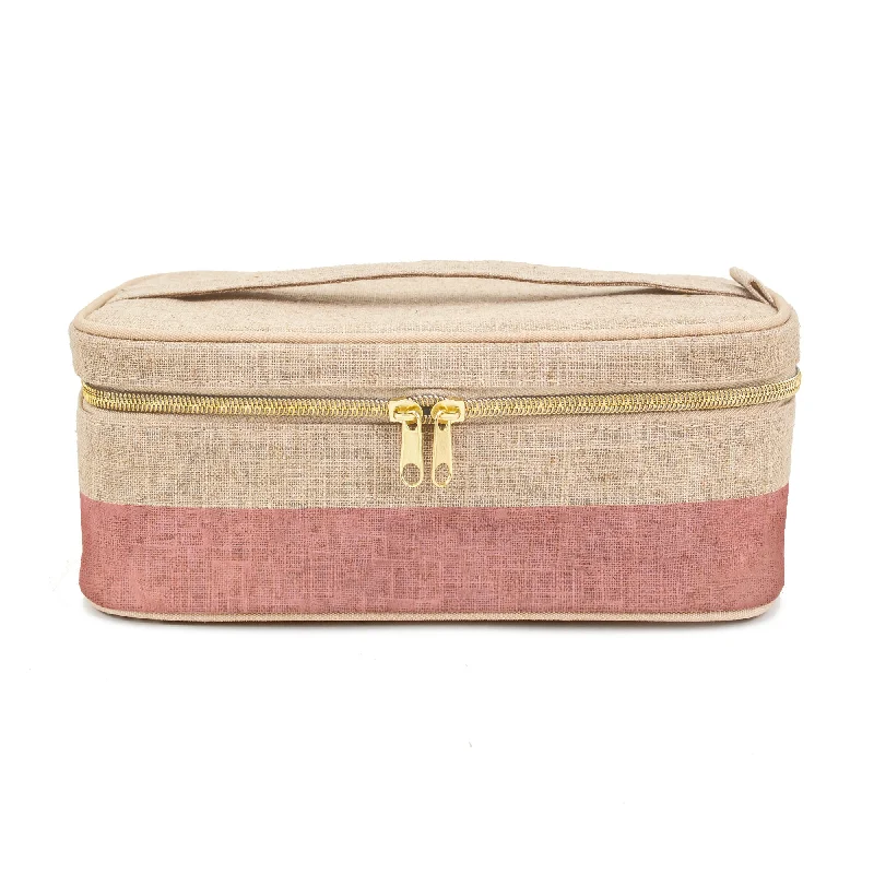 Rose Gold Colour Block Beauty Poche Luxury Totes At The Lowest Prices Of The Season