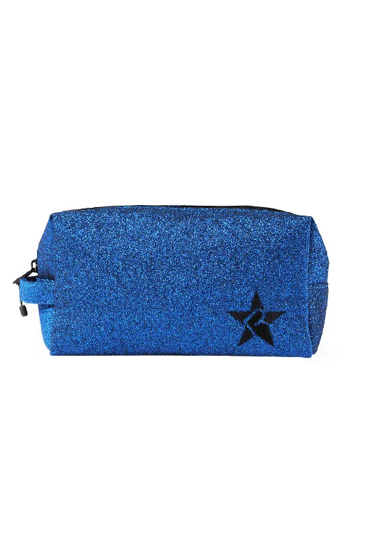 Royal Blue Rebel Makeup Bag with Black Zipper