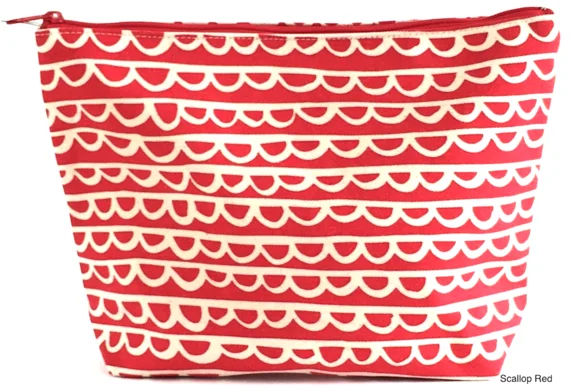 Scallop Red Large Travel Pouch Chic Handbags At Special Promotional Prices