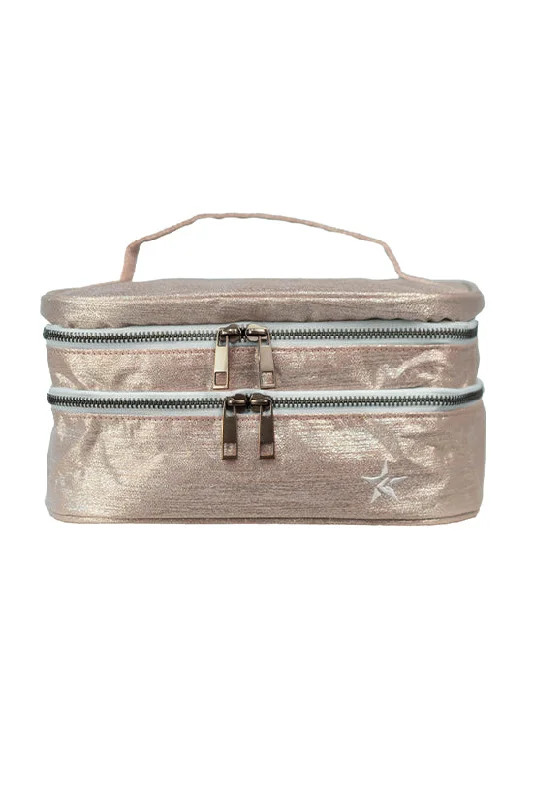 Sparkling Silk in Pink Champagne Rebel Glam & Go Travel Case with White Zipper Best Deals On Premium Handbags Sparkling Silk in Pink Champagne Rebel Glam & Go Travel Case with White Zipper Best Deals On Premium Handbags