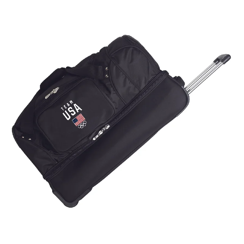 Team USA 27" Black Rolling Drop Bottom Duffel Don't Miss Out – Handbag Discounts