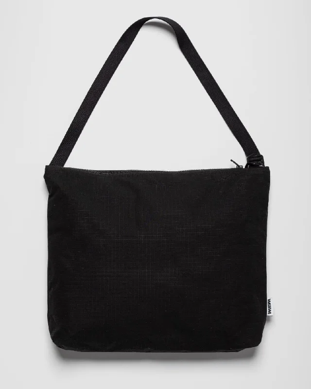 Water Resistant Messenger Bag - Black