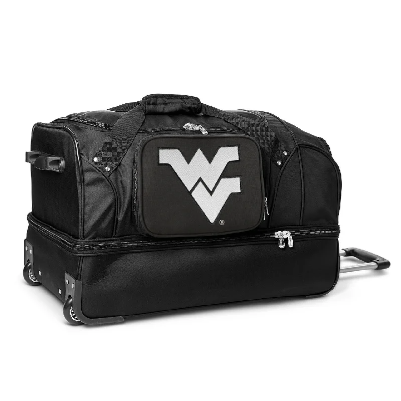 West Virginia Mountaineers 27" Black Rolling Drop Bottom Duffel Statement Bags With Exclusive Savings