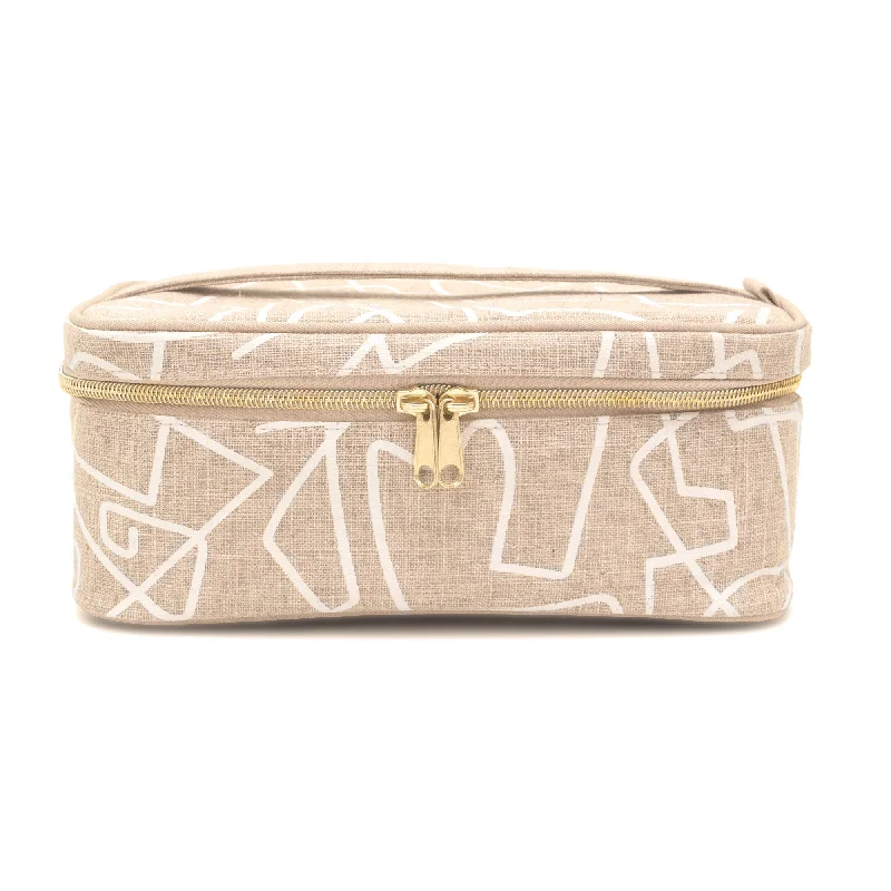 White Abstract Lines Beauty Poche Handbag Deals You'll Love