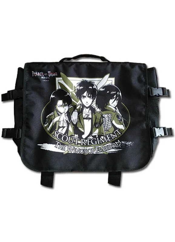 Attack on Titan - Eren Yeager, Mikasa Ackerman & Levi Ackerman Messenger Bag Timeless Handbags At Reduced Prices Attack on Titan - Eren Yeager, Mikasa Ackerman & Levi Ackerman Messenger Bag Timeless Handbags At Reduced Prices