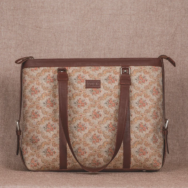 Beige Petal Motif Women's Office Bag Unmissable Deals On Trendy Handbags