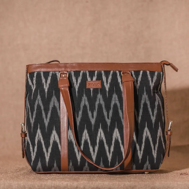 Ikat Black ZigZag Women's Office Bag Trendy & Timeless Bags, Now On Sale