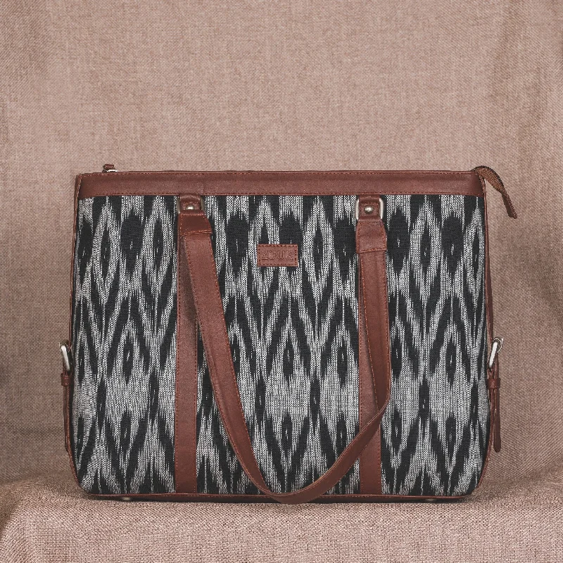 Ikat Grey Black Animal Print Women's Office Bag Grab Your Favorite Handbags For Less