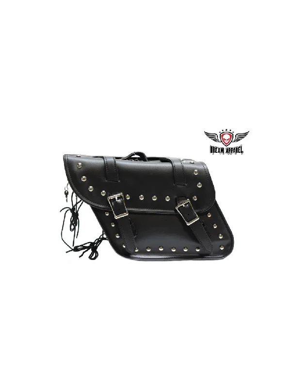 PVC Saddlebag With Studs Black 4056PV Fashionable Handbags At Must-Have Prices