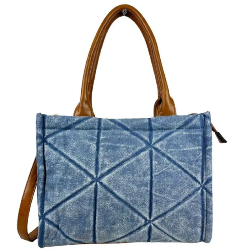 Quilted Canvas Bag with Long Handles and Back Pocket Affordable Elegance, Grab Yours Now