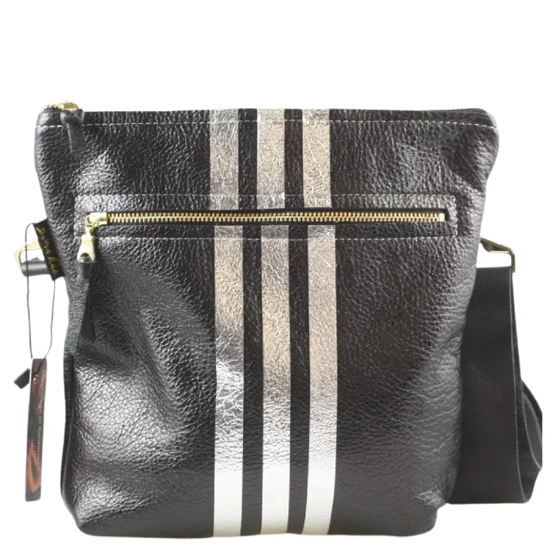 Black W/ Silver Stripe